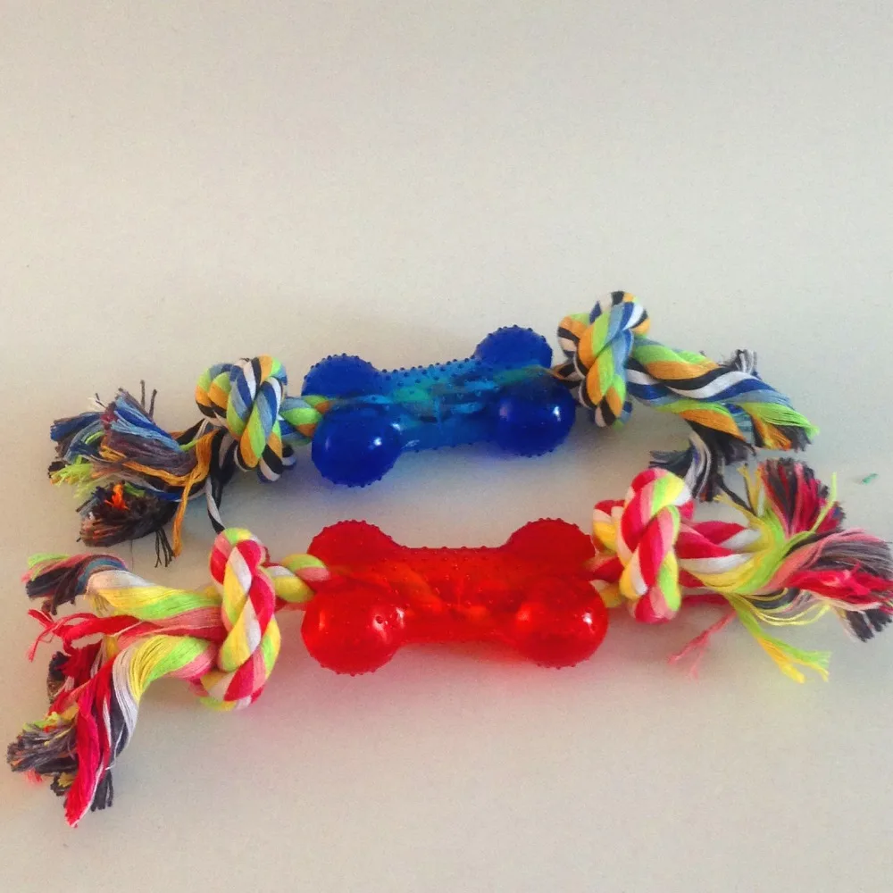 Cotton rope pet toy dog grinding supplies wholesale cotton double knot bone | Дом и сад