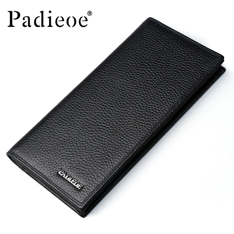 Padieoe Brand 2018 New Men Wallet Genuine Leather Purse Credit Card Holder Business Casual Men's Long | Багаж и сумки