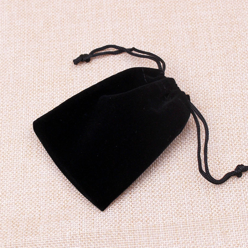 

50pcs/lot favor Custom High Quality Velvet Bags 9x12cm Black Drawstring Packaging Pouches for beads candy gift storage
