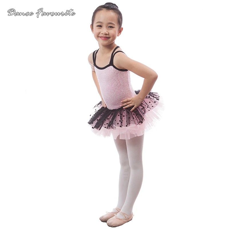 Розовый лиф с блестками для танцев детский балетный костюм пачка Детская