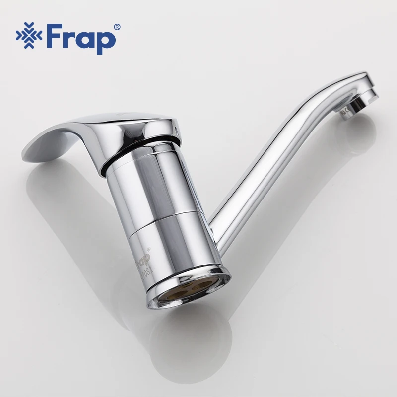 Frap смеситель для кухни из хромированной латуни с одной ручкой вращение на 360
