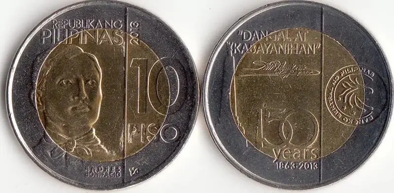 Филиппины 10 Piso монета 2013 издание Азии 100% настоящие и оригинальные монеты для