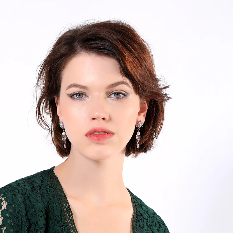 Женские Висячие серьги в богемском стиле с акриловым кристаллом жемчугом