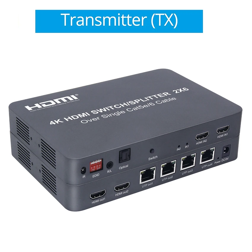 2x6 HDMI коммутатор/разветвитель удлинитель Оптический SPDIF + 3 5 мм разъем аудио