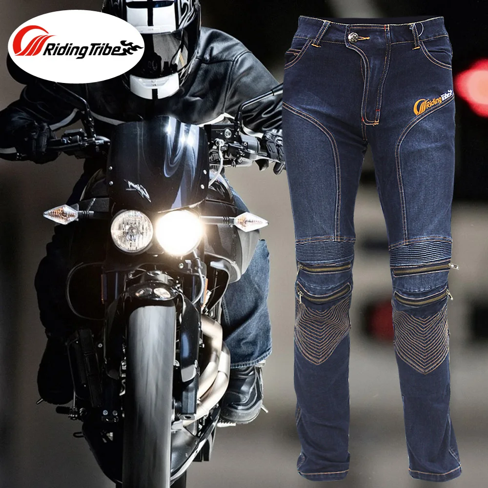 Men Women Motorcycle Pants Rider Jeans Motocross Motorbike Sport Protective Gear Slim Fit Trousers with Kneepads Protector HP-05