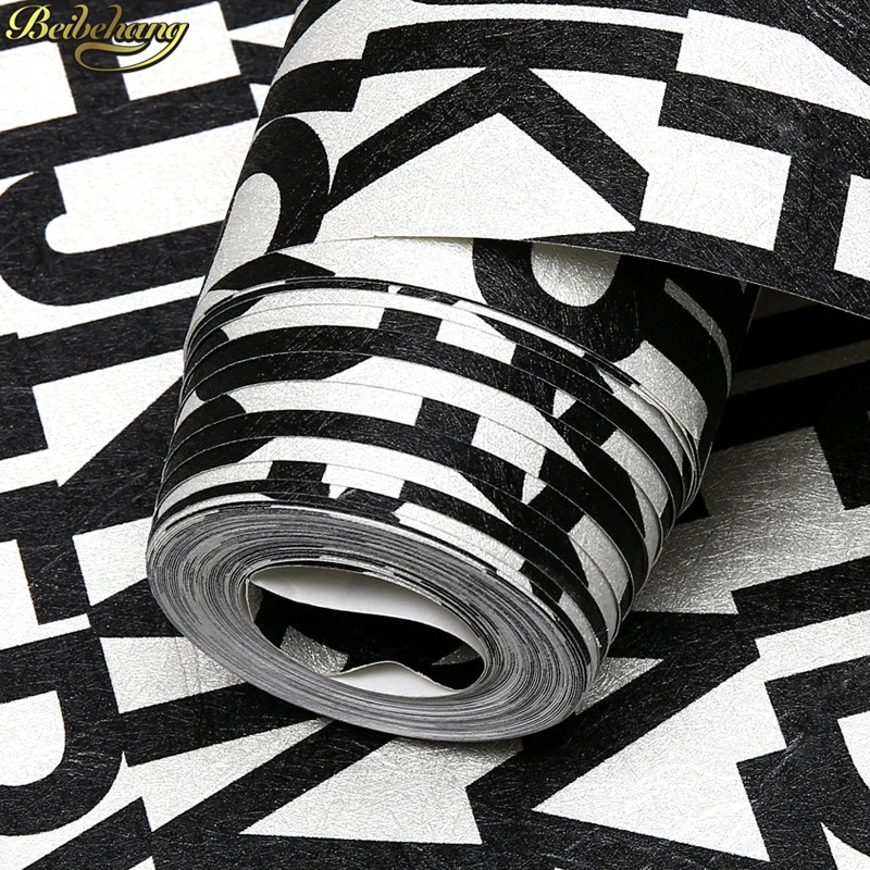 Шелковая 3D настенная бумага с английским алфавитом в рулоне винтажный настил