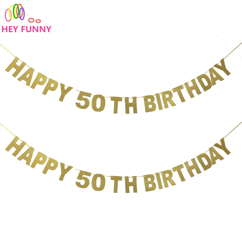 Веселые украшения на день рождения с надписью HAPPY 50th баннеры для душа ночные