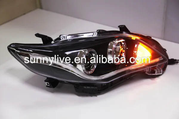 Правой Land вождения для Toyota Corolla Altis LED Angel Eyes фара 2011-2013 год yz Тип | Автомобили и