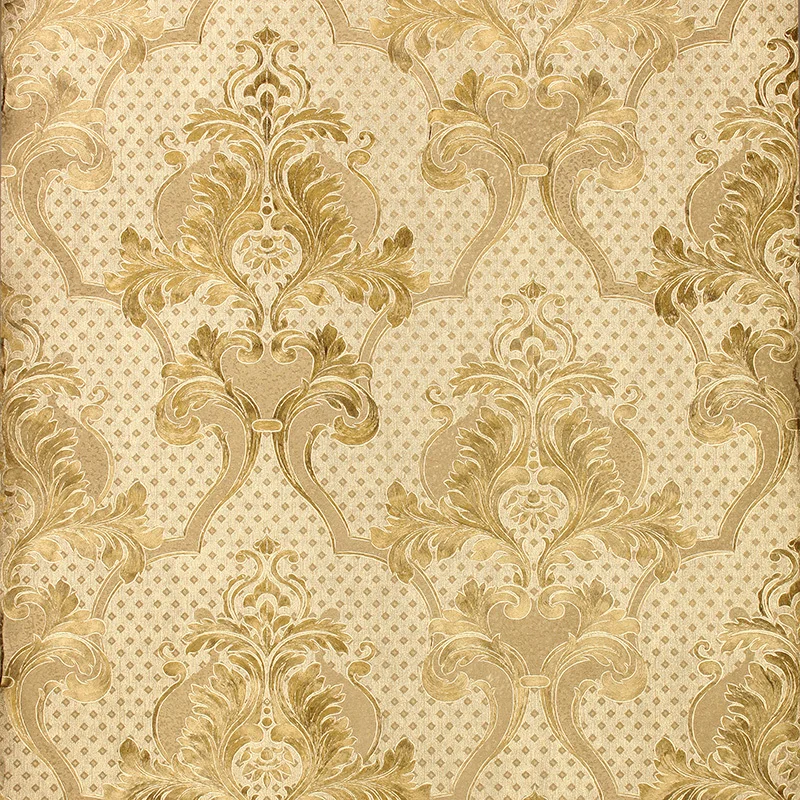 Европейская роскошная Золотая Цветочная настенная бумага 3D дамасский фон для