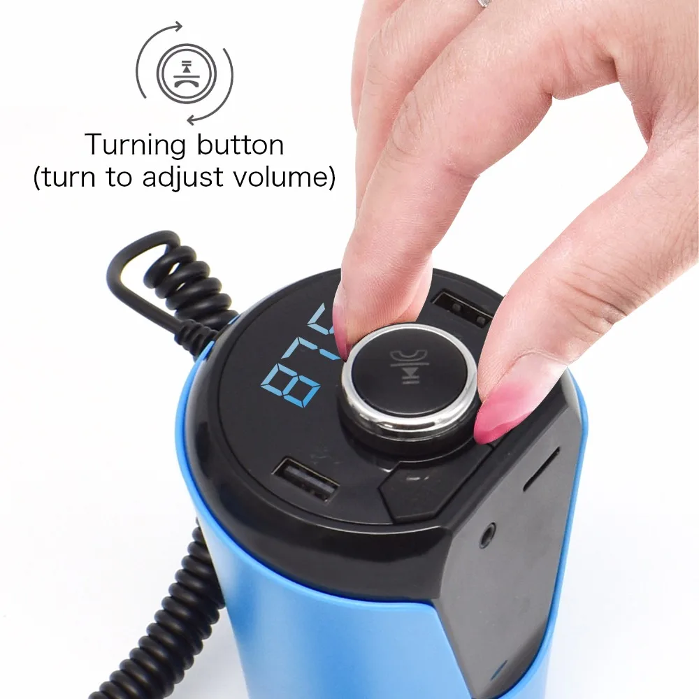 Автомобильный комплект громкой связи Bluetooth FM-передатчик mp3-плеер зарядное