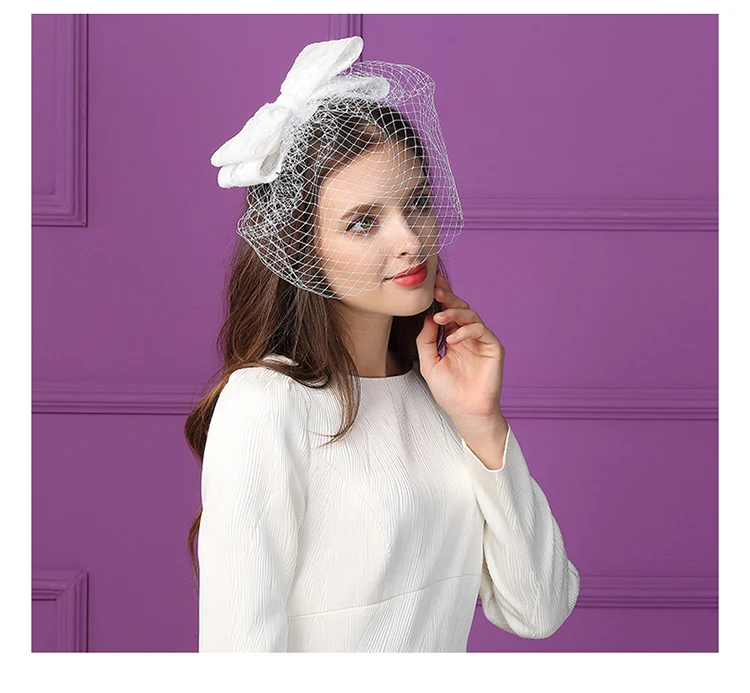Винтаж черные свадебные Шапки и Fascinators Чистая Лук Свадебные вечерние подарок для Для женщин свадебные аксессуары