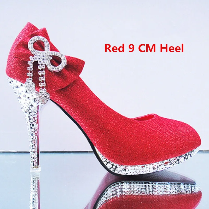 2015 женские свадебные туфли с бантом-бабочкой и стразами на высоком каблуке