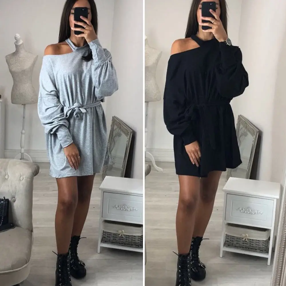 Женское платье туника с длинным рукавом Размеры S ~ XL|Женские платья| |