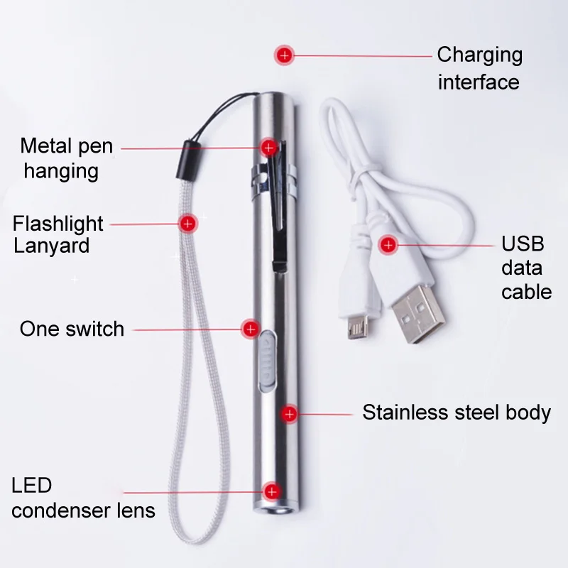 Новый USB Перезаряжаемый светодиодный фонарик мощная Водонепроницаемая ручка