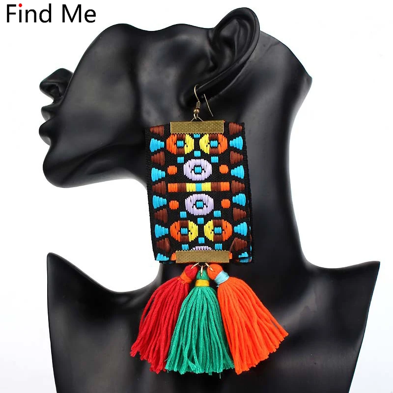 Find Me 2019 Новые Модные Винтажные панк большие плетеные Висячие серьги для женщин