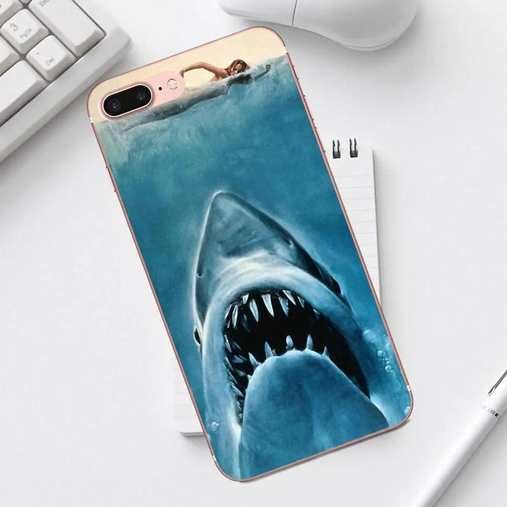 Постер с фильмом Qdowpz Jaws для iPhone 4 4S 5 5C SE 6 6S 7 8 Plus X XS Max XR Galaxy A3 A5 J1 J3 J5 J7 2017 сотовый