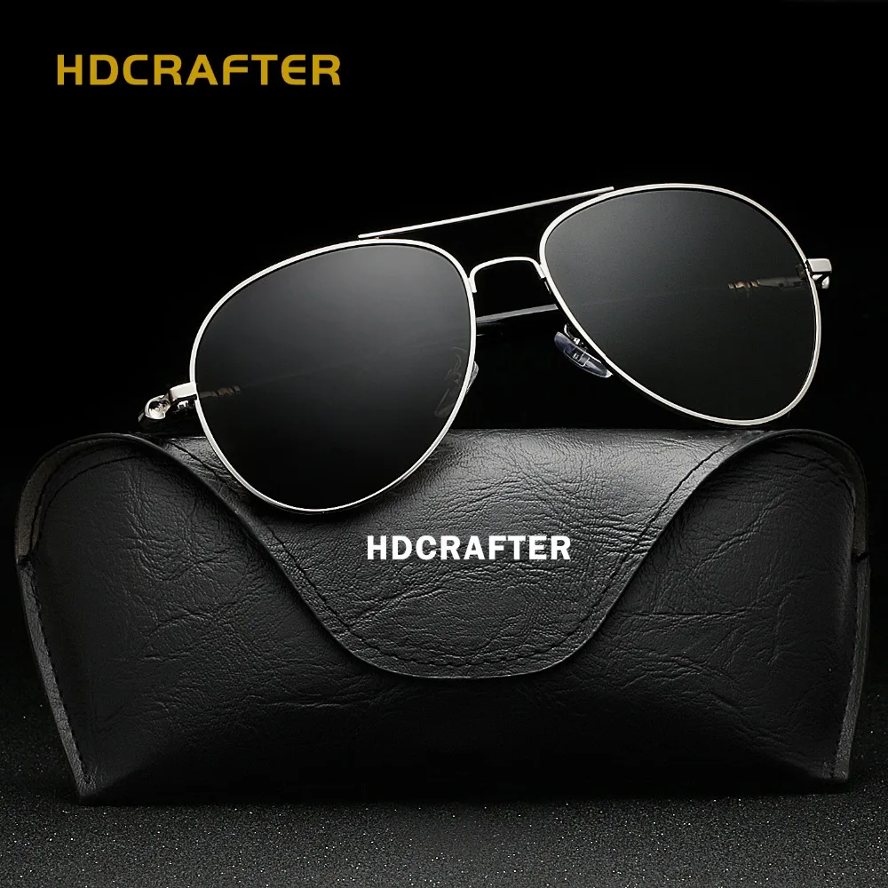Мужские Солнцезащитные очки-авиаторы HDCRAFTER винтажные поляризационные очки в