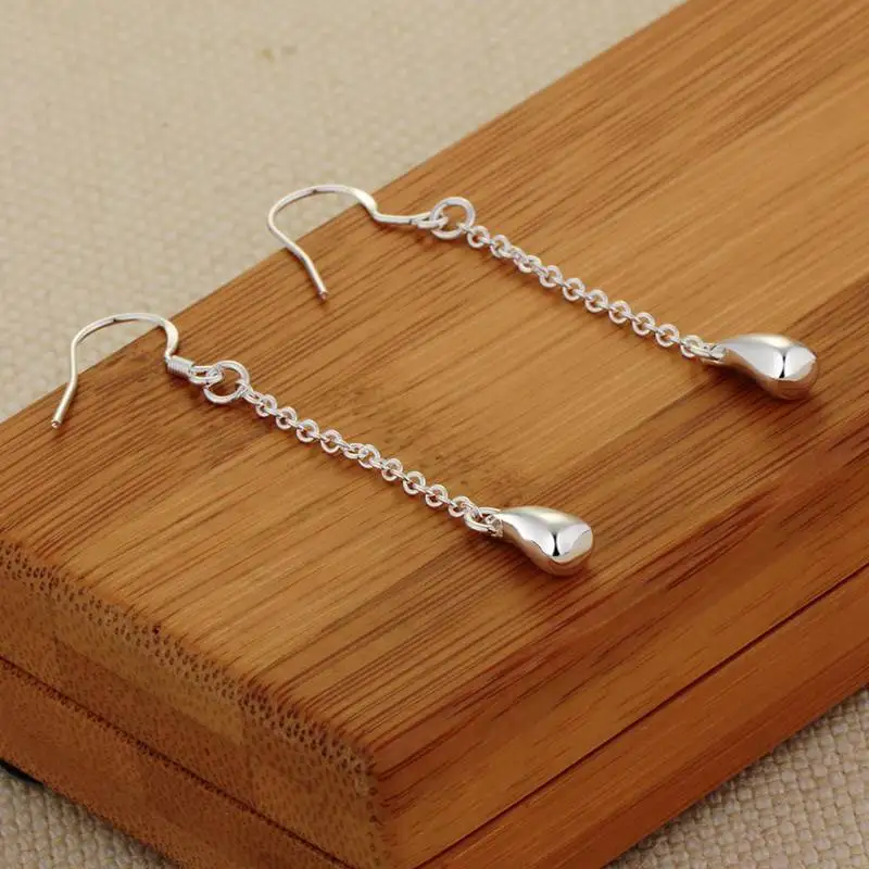 Женские серьги с подвесками длинные из серебра 925 пробы AE173|earrings copper|earring hoopearrings