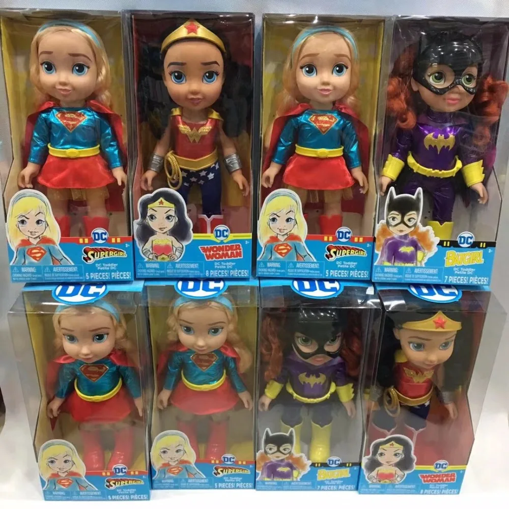 Original DC SUPPER Hero Girls SUPPERGIRL BATGIRL WONDER WOMAN 3 styles 37cm Princess Toddler Doll girl's gift Color box | Игрушки и
