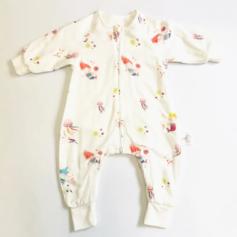 Детский 4 слойный спальный мешок детский муслиновый с мультяшными рукавами