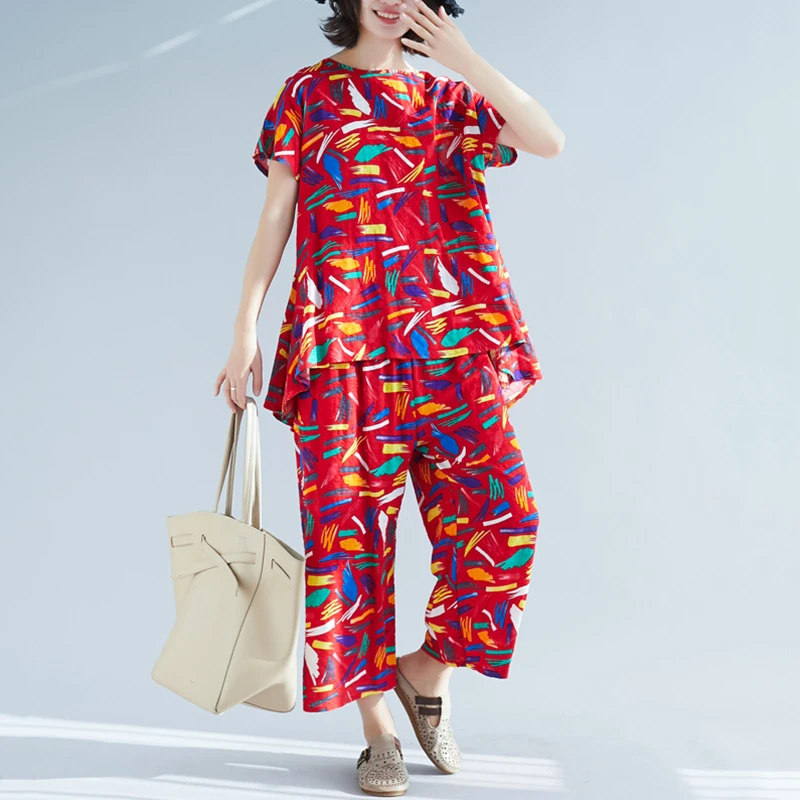 Новинка лета 2019 женская Свободная рубашка с короткими рукавами и принтом в стиле