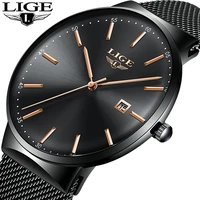 2019 new watches men waterproof automatic date ultra thin quartz watch male fashion simple full steel sport men watch relogio