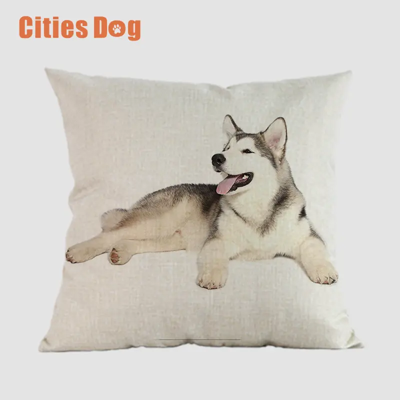 Наволочка Alaskan Malamute животное собака наволочка льняное белье Подушка с изображением собак крышка спальня 18x18 дюймов диванные подушки