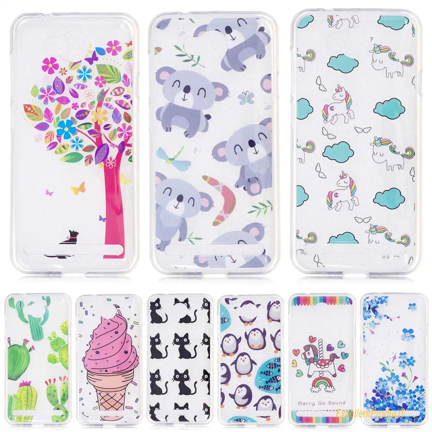 Стильный принт мультяшная Милая панда цветок кактус силиконовый мягкий ТПУ + imd