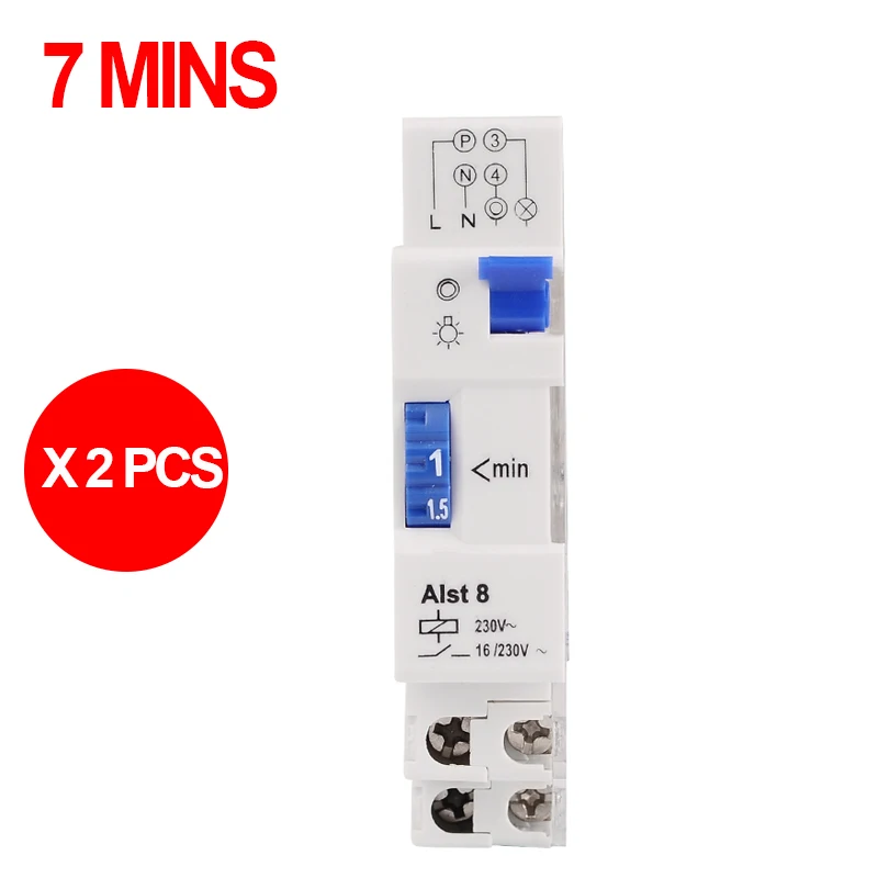 

7 Minutes Staircase Lighting Timer Switch 220VAC DIN rail mounted, Free shipping