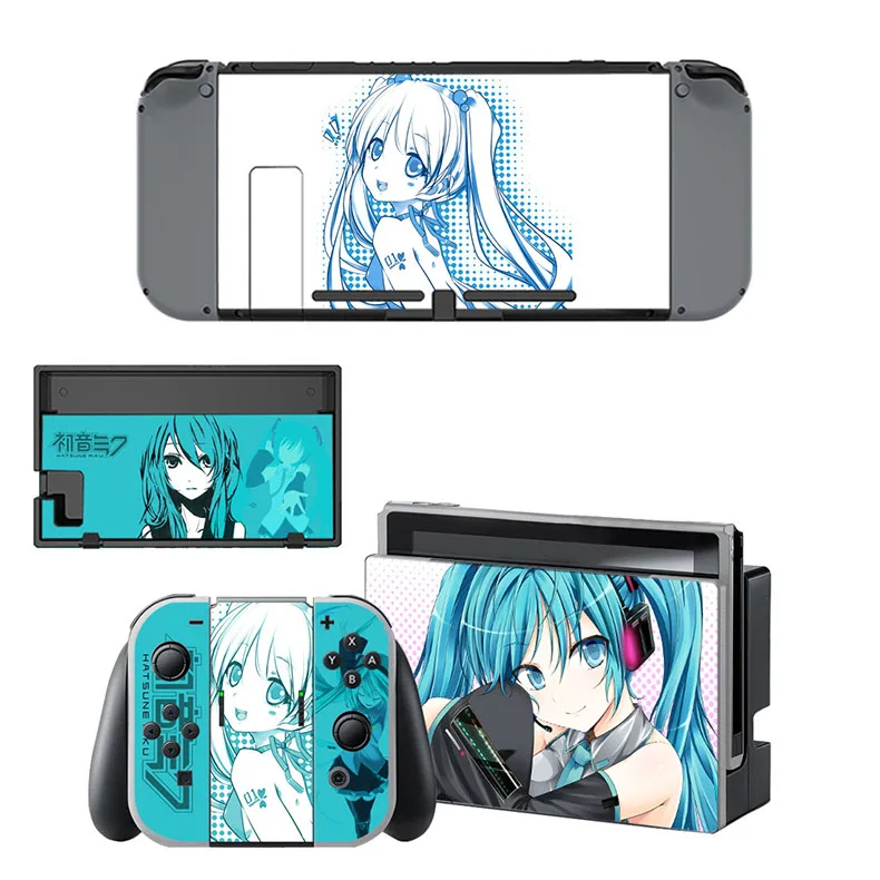 Наклейка Hatsune Miku(Мику Хатсуне), переключатель кожи, наклейка с переключателем, совместимая с консолью переключателей и контроллером Joy-Con
