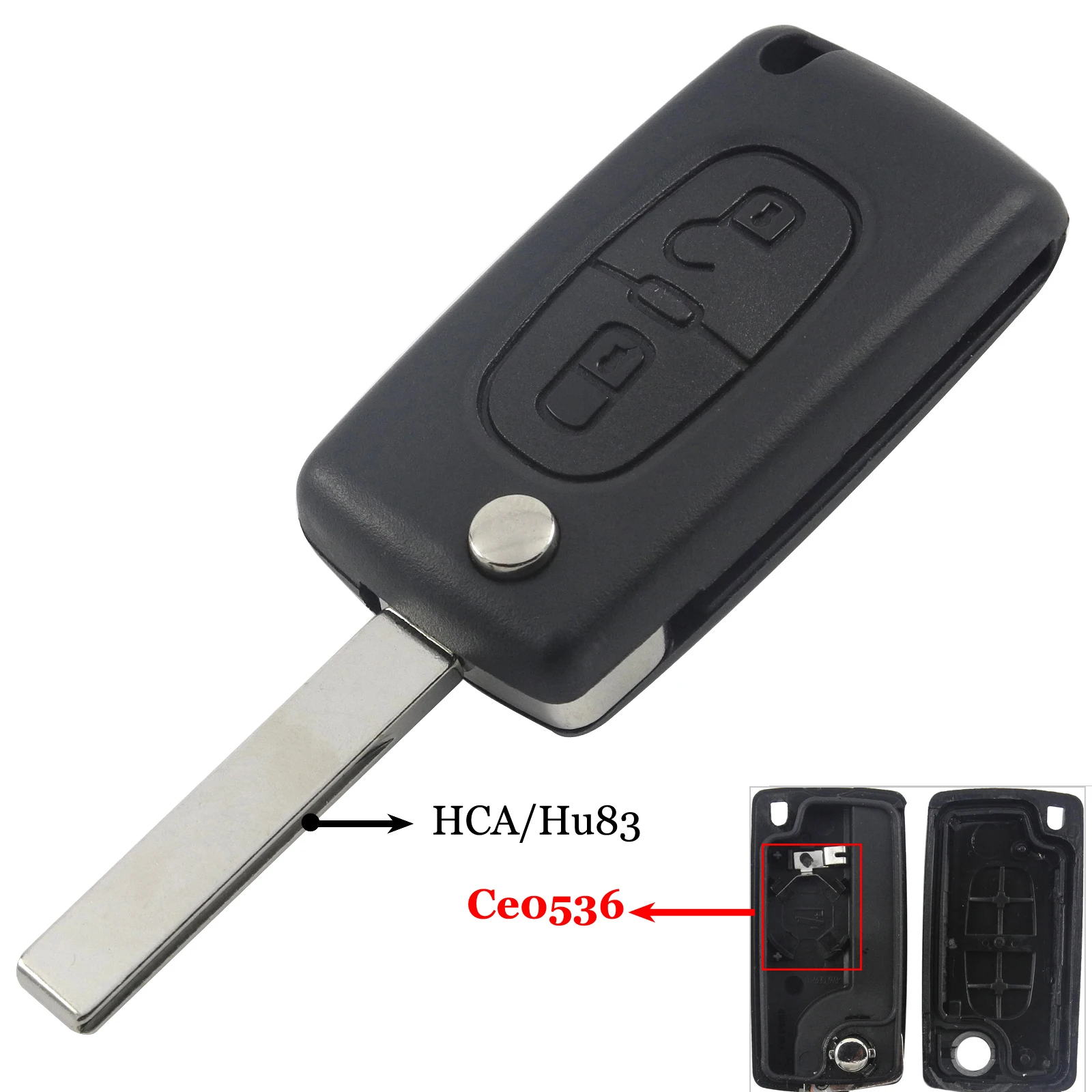 HCA Ce0536 Jingyuqin VA2/HCA 2 кнопки дистанционного флип складной брелок чехол оболочка лезвие для Citroen C2 C3 C4 C5 C6 C8 CE0523 Ce0536 Замена - Количество кнопок: HCA Ce0536
