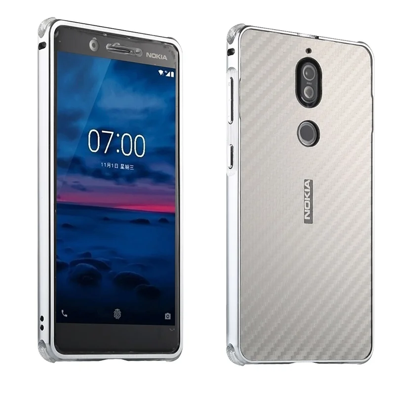 Case For Nokia 7 Plus Back Cover fundas for 8 X6 X5 case Carbon Fiber Metal 2 in 1 Shock Proof Hard kimTHmall | Мобильные телефоны