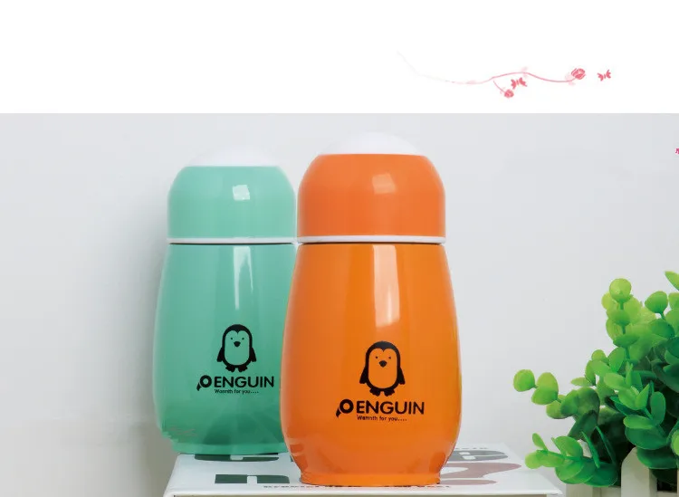 1PC Кружки для воды с пингвинами, вакуумные фляги с чайным инфузором, креативные кружки с брюшным ремнем, портативные бутылки для путешествий и отдыха на открытом воздухе NY 012.