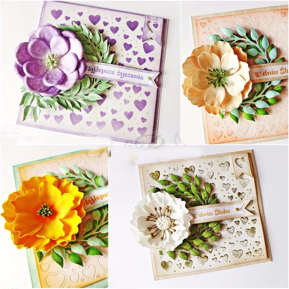 AddyCraft Metal Cutting Dies cut die mold Weath and Flower Scrapbook paper craft knife mould blade punch stencils dies