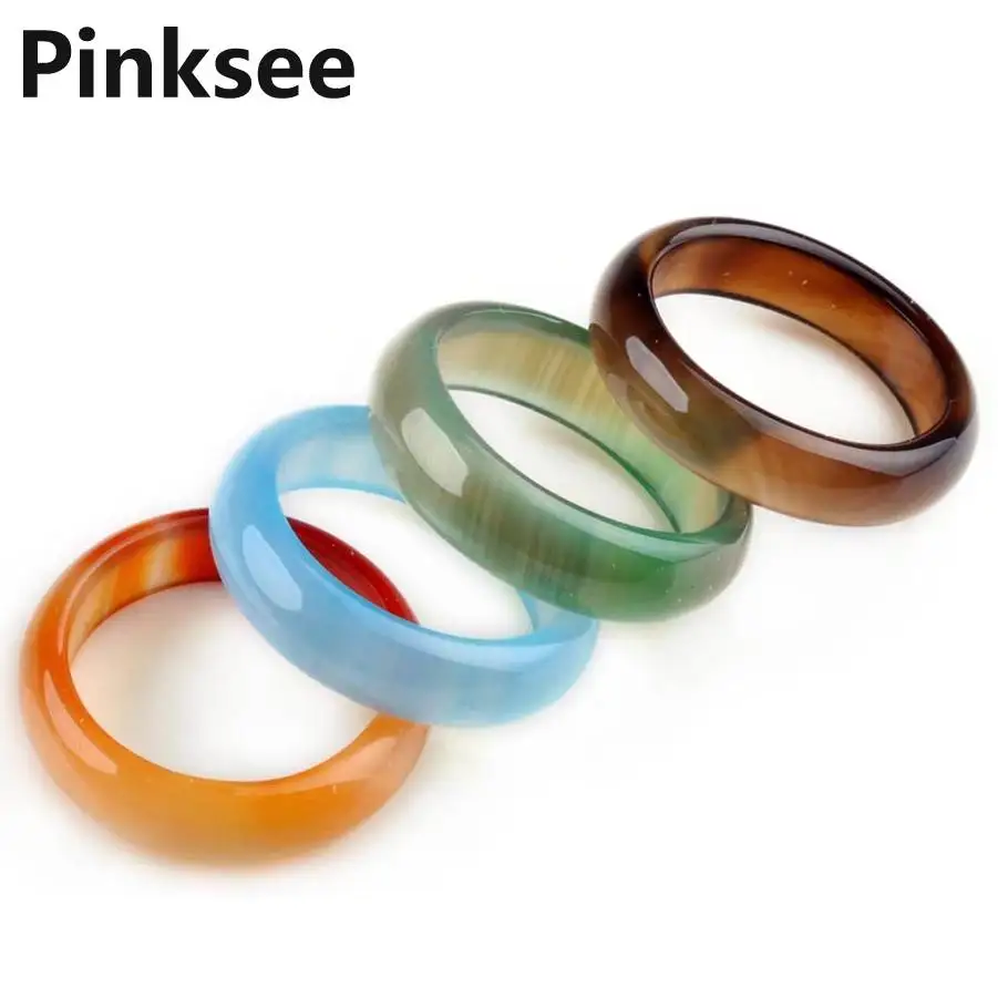 

10pcs Fashion Lady Women Multicolor Natural stone Ring Men Band Rings Charm Jewelry High Quality Wholesale Mixed Lot Drop Ship