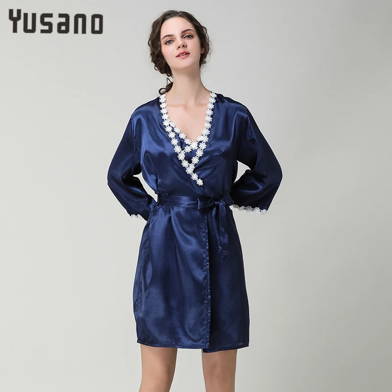 Осеннее женское белье сексуальная ночная сорочка 2 предмета рубашка с v-образным