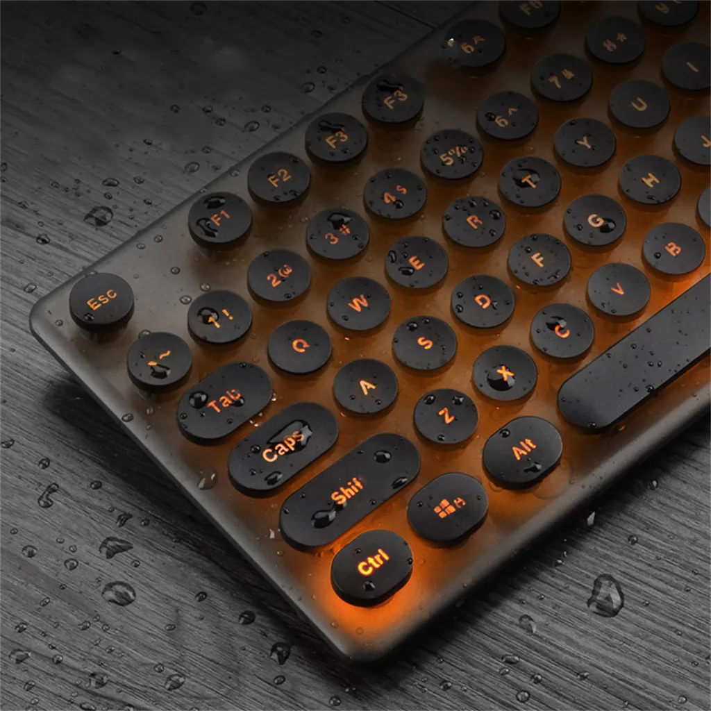 Беспроводная светодиодная Радужная эргономичная игровая клавиатура с