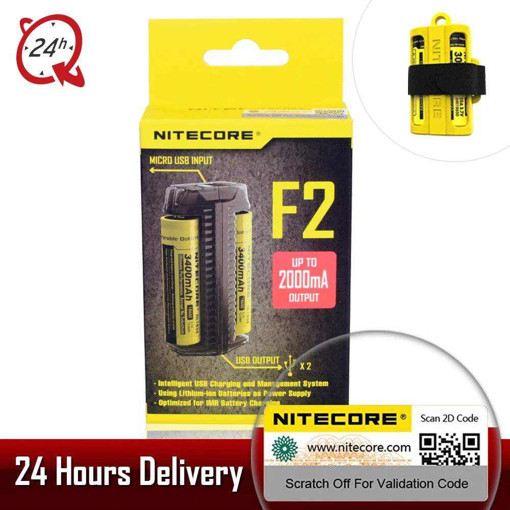 2018 NITECORE F2 гибкое портативное зарядное устройство 2A Smart Li Ion IMR батарея 2 слота USB