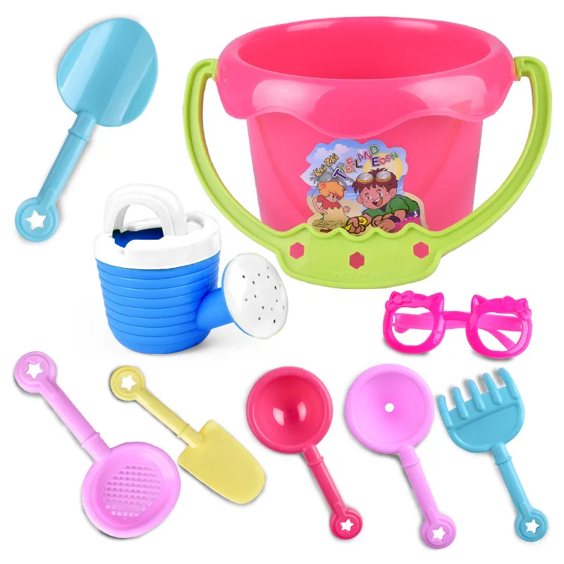 

9 pieces Play house Beach tools Sand toys kids children's Summer water toys Shovel bucket sprinkler Shower tools Toys for Kids