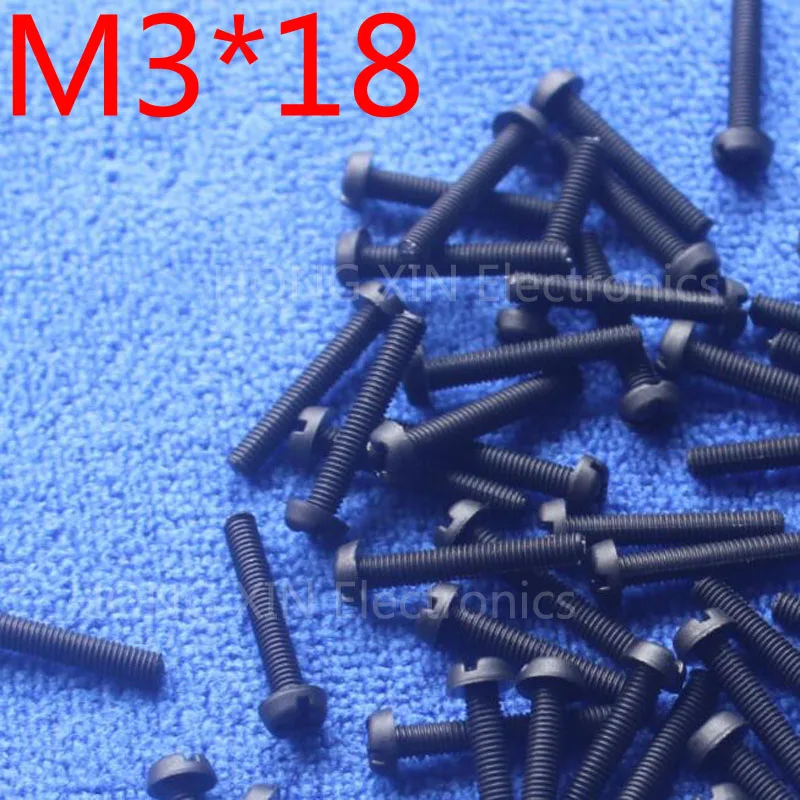 M3 * 18 мм 1 шт. черная круглая головка нейлоновый винт стандартный совершенно новый