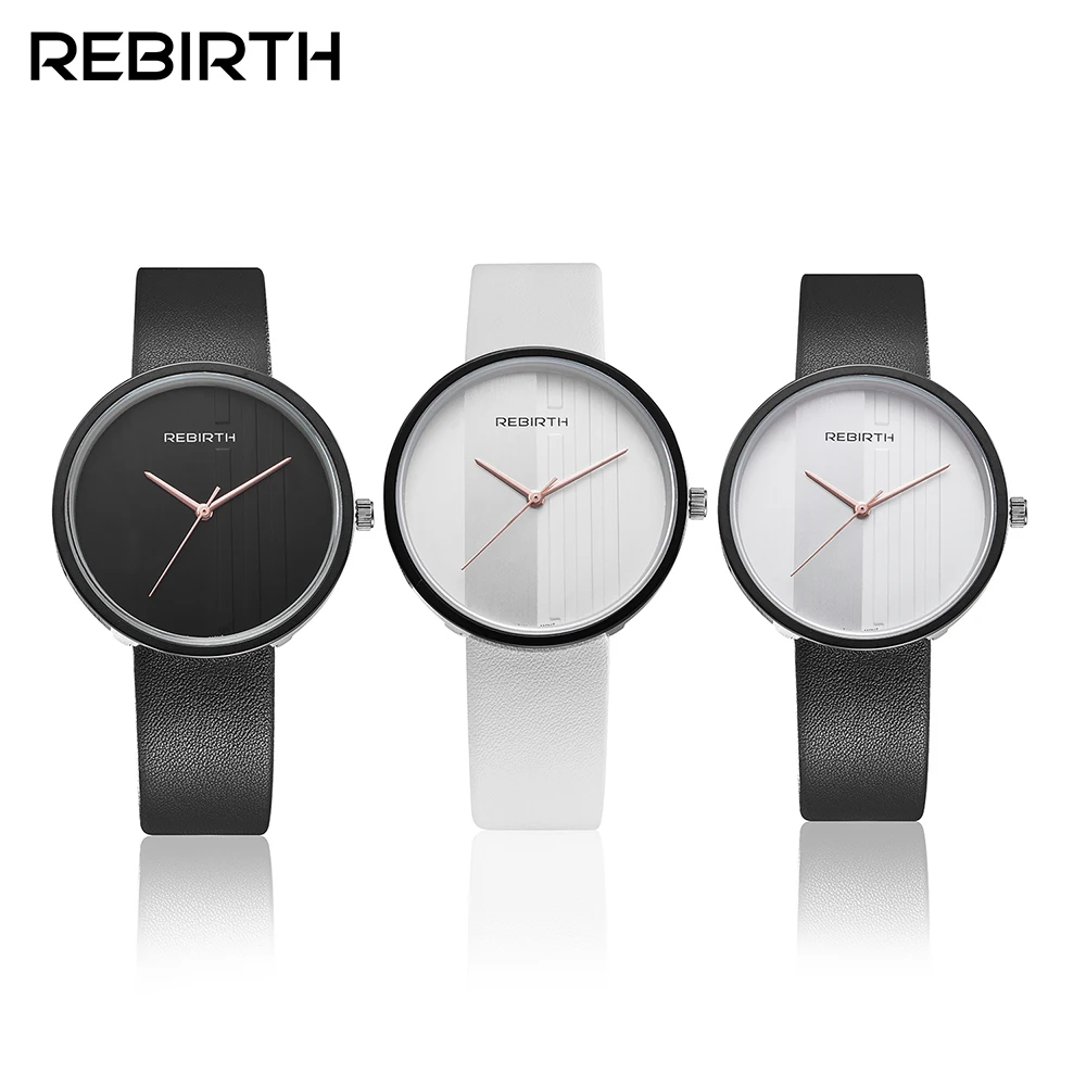 

Fashion REBIRTH Quartz Leather Women Watches Casual Brand Luxury Female Clock Wrist Watch Lady Watch Waterproof relogio feminino