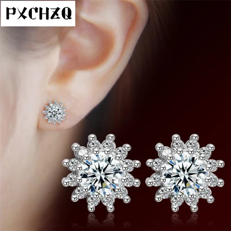 2018 новые женские модели серебряные серьги с подсолнухом супер блестящие цветы