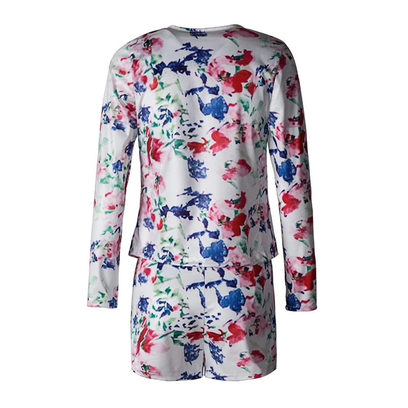 2017 Новый прибытие высокая мода 2 шт. женщин комбинезон полный рукав печати