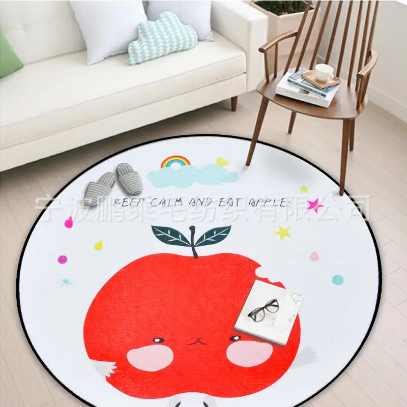 

Creativity Cartoon Round Carpets For bedroom Children Crawling Game Tapete Bedside Carpet Kids Living Decorate Room Floor mat