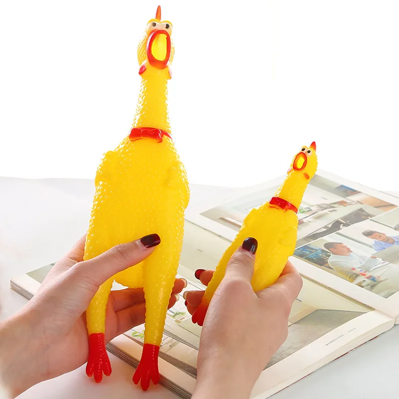 17 см мини Кричащие резиновые курица пищалка игрушка забавный Squeeze звук для детей