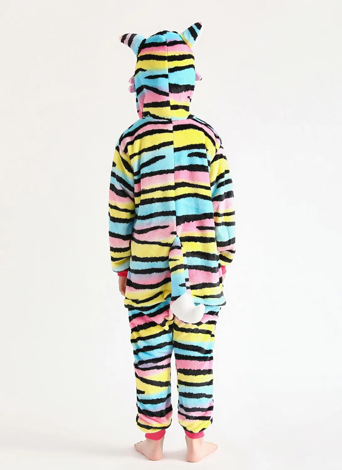 Children Pajamas Kids color cat Pajama Onesie Cartoon Unisex Warm Winter Pijamas Soft Comfortable with back zipper | Тематическая