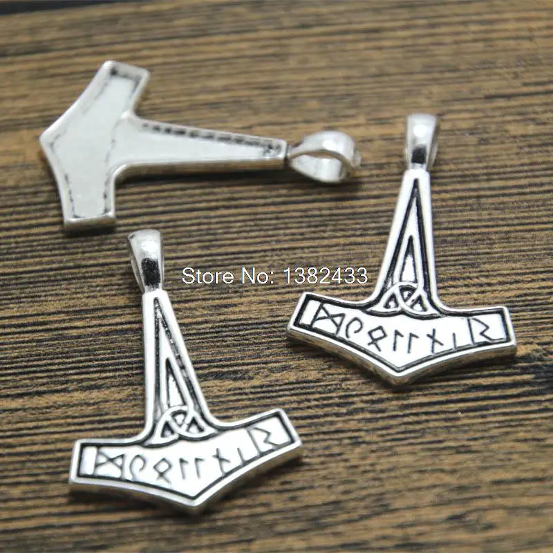 10 шт., кулон в виде молотка Тора, 25x37 мм