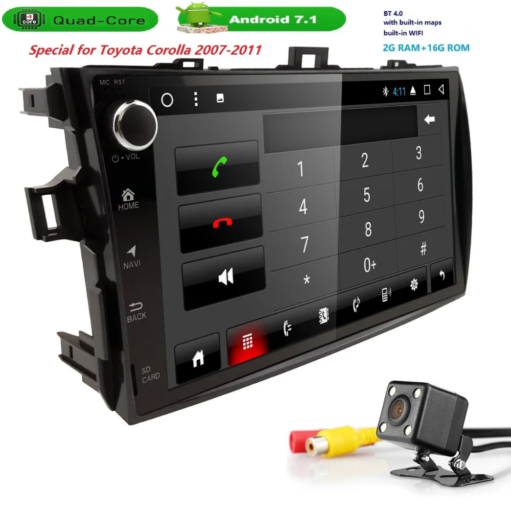 9 "2 Дин радио клейкие ленты регистраторы gps Android 7 1 автомобиль без DVD