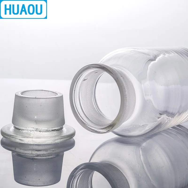 HUAOU 2500 мл широкий рот реагент бутылка 2.5л прозрачное стекло с заземлением в