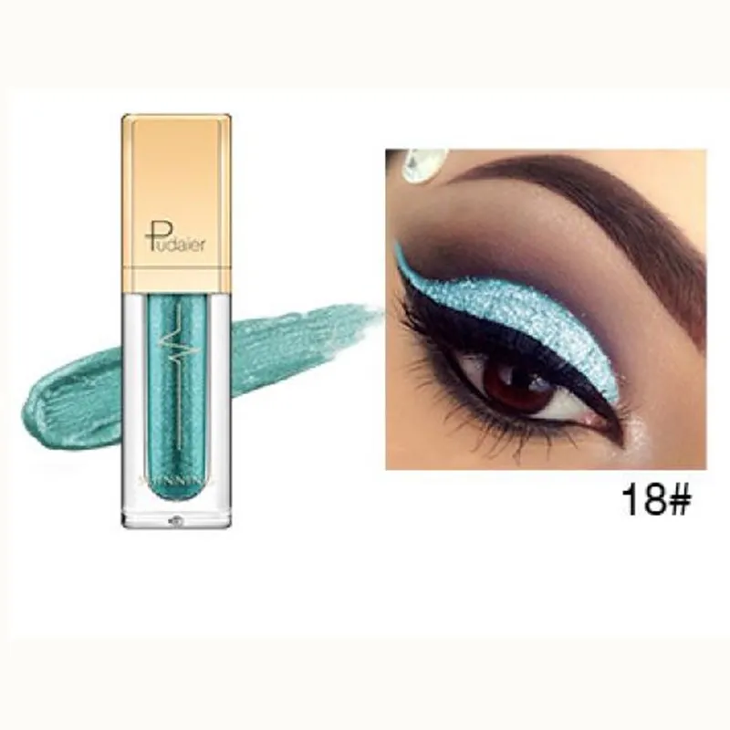 18 Pudaier 18 цветов Shine Smoky Eyeshadow waterproof Dimond Glitter жидкие тени для век женские косметические тени для век подводка для глаз - Цвет: 18